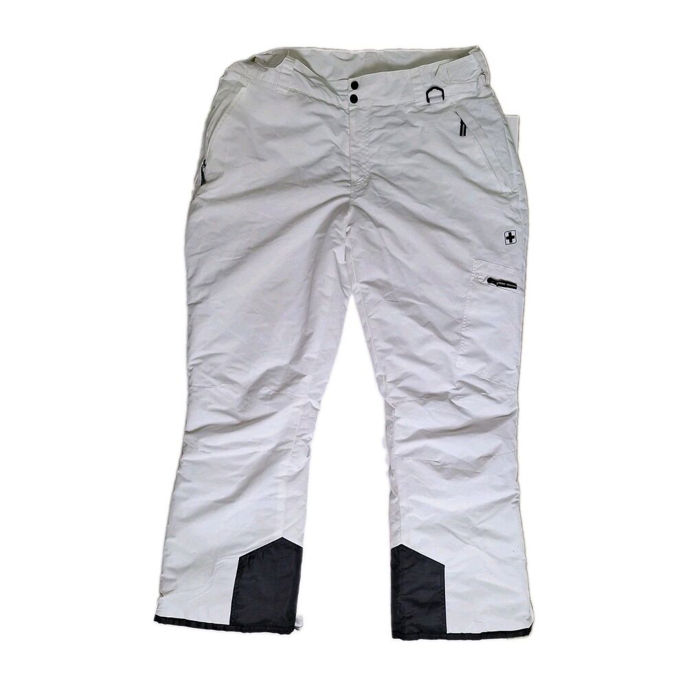 SWISSTECH Snow Ski Pants Womens Xl 16-18 White Zippers Insulated